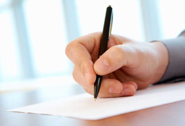 writing on a piece of paper